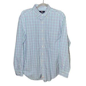 Vineyard Vines Men Classic Fit 100% Cotton Button Shirt Size M Blue/green